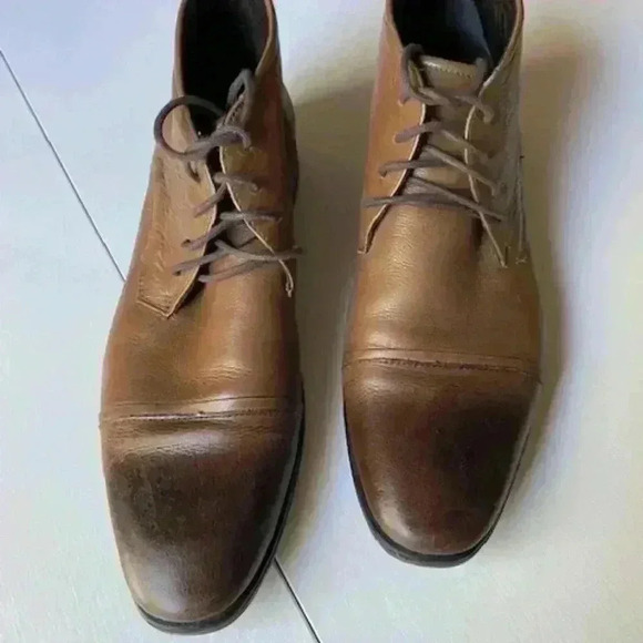 Democrata Brazil Cadet Soft Leather Chukka Boots Cognac Color Blend Size 12 - Picture 4 of 8